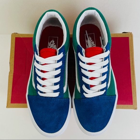Vans Old Skool Low ‘Yacht Club’ Blue Green Yellow Sneakers 500714 Kid’s Size 3 - Picture 8 of 10